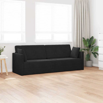 Boden-Schlafsofa Schwarz 213 x 76 x 77 cm Samt