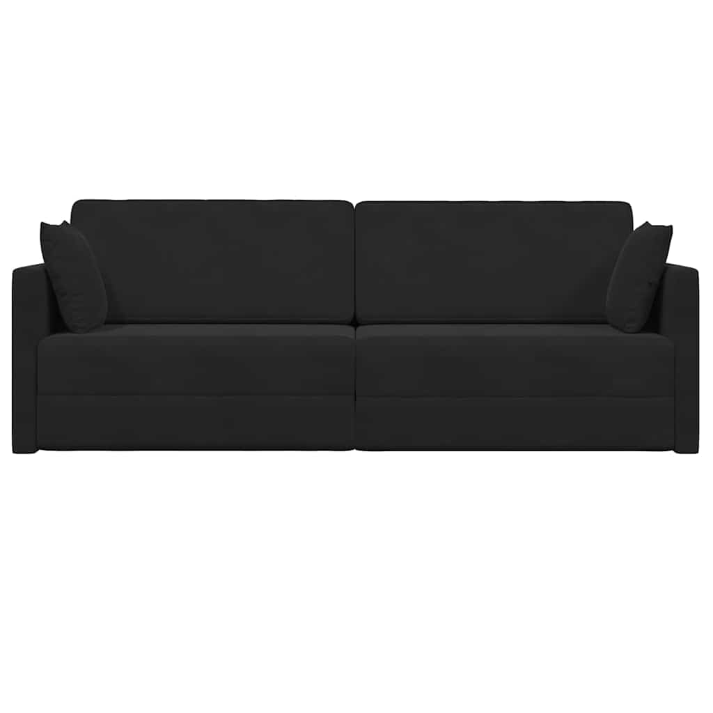 Boden-Schlafsofa Schwarz 213 x 76 x 77 cm Samt