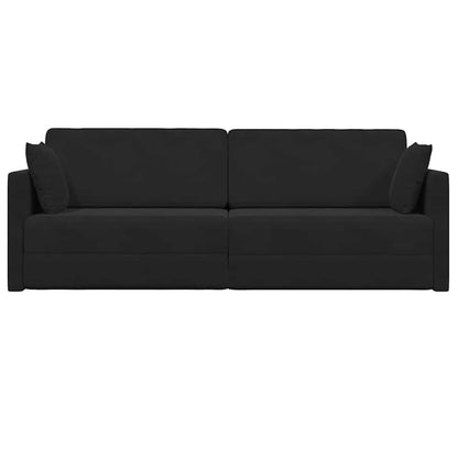 Boden-Schlafsofa Schwarz 213 x 76 x 77 cm Samt