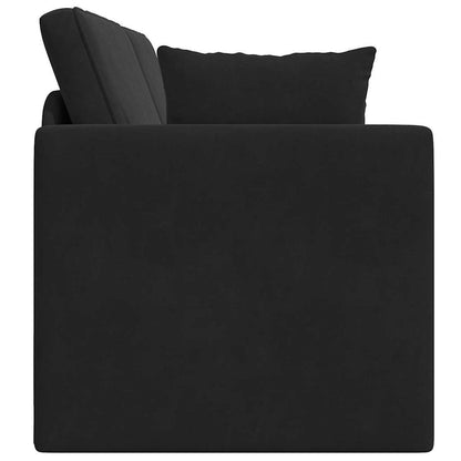 Boden-Schlafsofa Schwarz 213 x 76 x 77 cm Samt