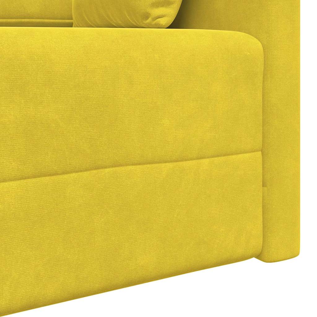 Boden-Schlafsofa Gelb 213 x 76 x 77 cm Samt