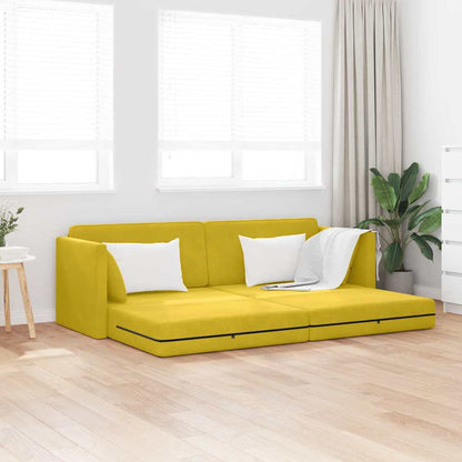 Boden-Schlafsofa Gelb 213 x 76 x 77 cm Samt