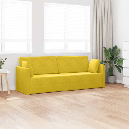 Boden-Schlafsofa Gelb 213 x 76 x 77 cm Samt