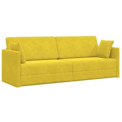 Boden-Schlafsofa Gelb 213 x 76 x 77 cm Samt