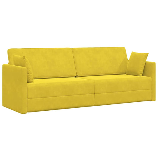 Boden-Schlafsofa Gelb 213 x 76 x 77 cm Samt