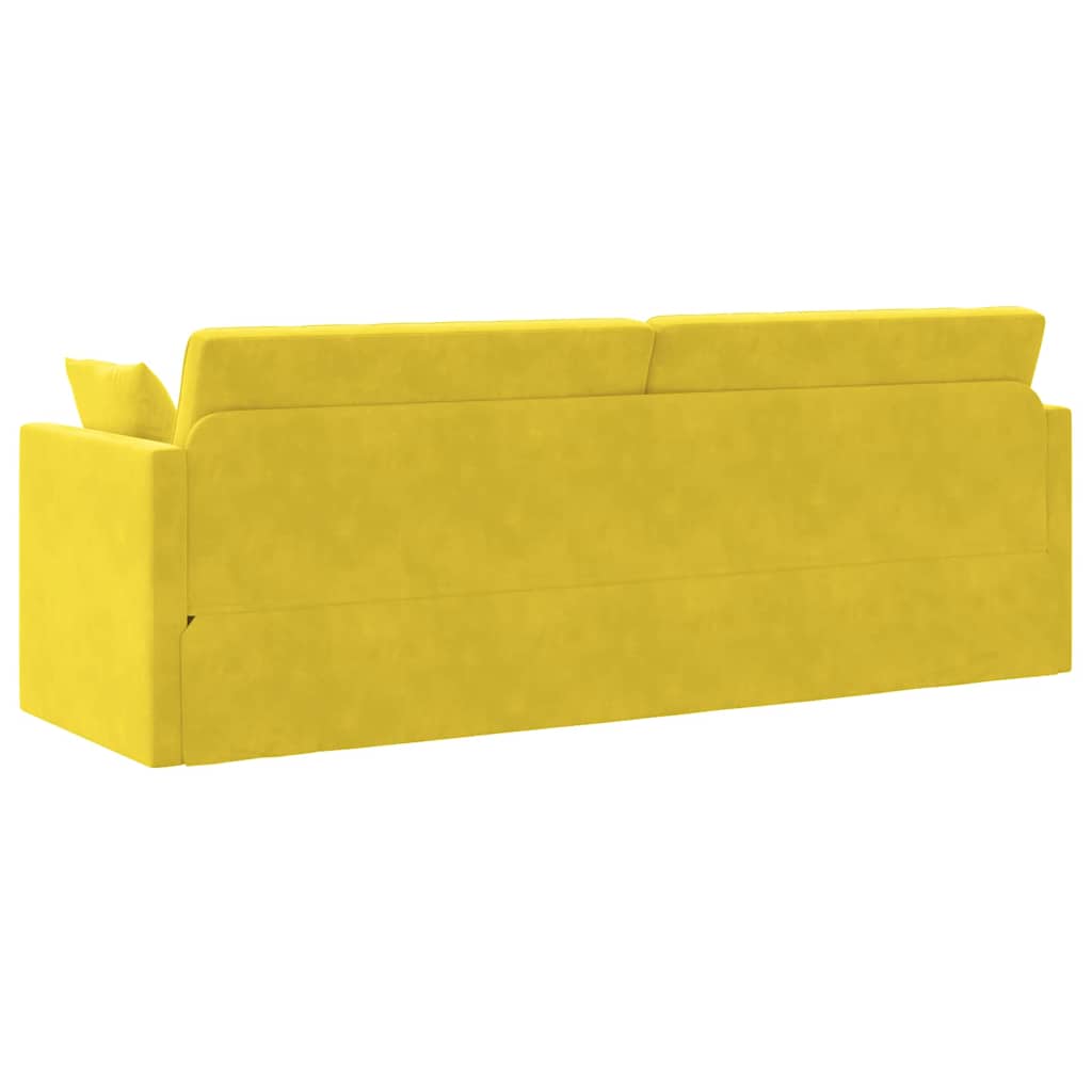Boden-Schlafsofa Gelb 213 x 76 x 77 cm Samt