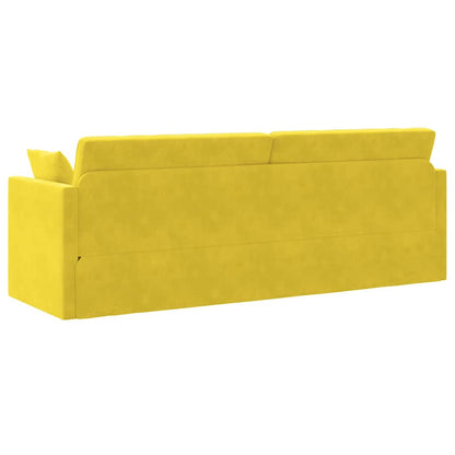 Boden-Schlafsofa Gelb 213 x 76 x 77 cm Samt