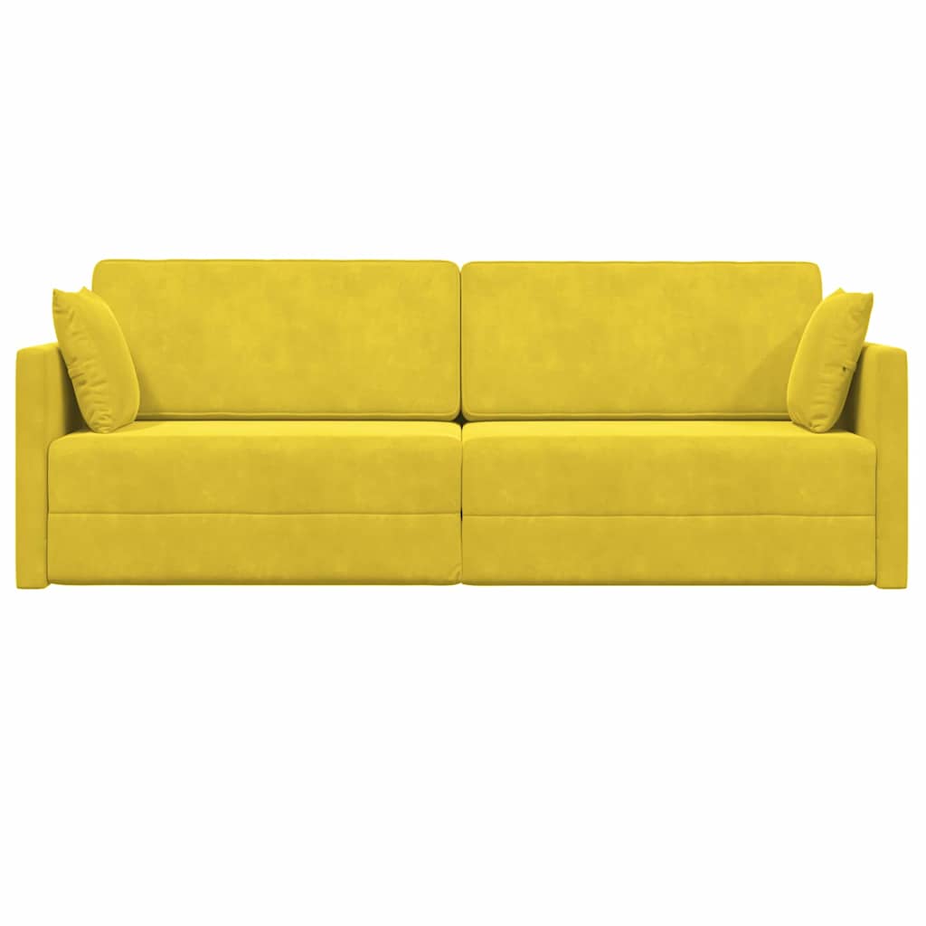 Boden-Schlafsofa Gelb 213 x 76 x 77 cm Samt