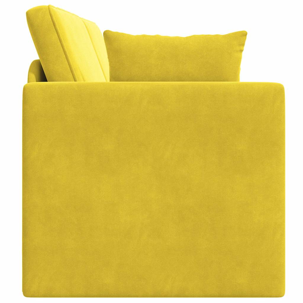 Boden-Schlafsofa Gelb 213 x 76 x 77 cm Samt