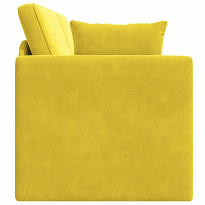 Boden-Schlafsofa Gelb 213 x 76 x 77 cm Samt