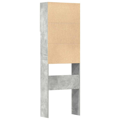 Waschmaschinenschrank Betongrau 64x24x190 cm Holzwerkstoff