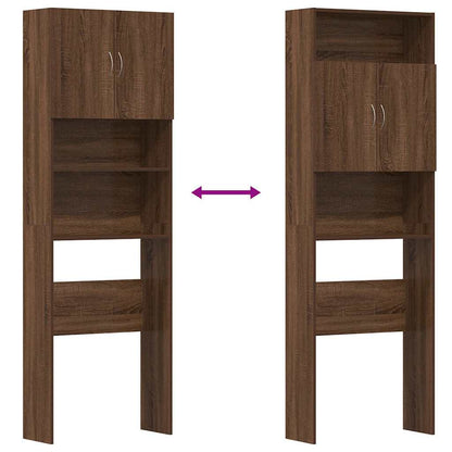 Waschmaschinenschrank Braun Eichen-Optik 64x24x190 cm