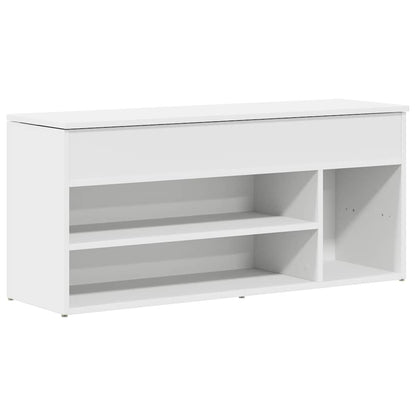 Schuhbank Weiß 102x30,5x45 cm Holzwerkstoff