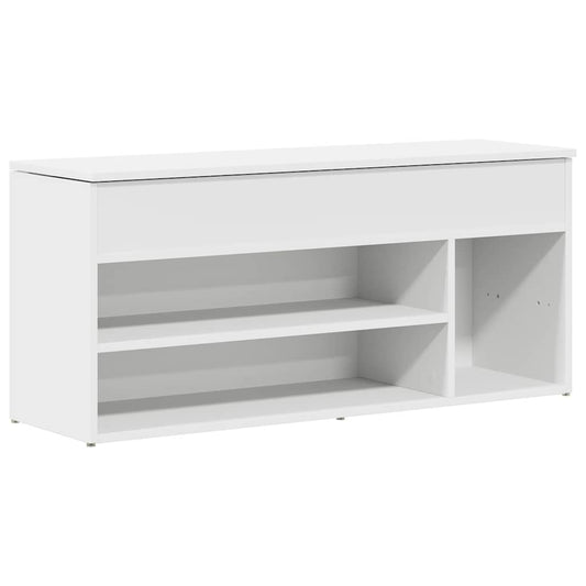 Schuhbank Weiß 102x30,5x45 cm Holzwerkstoff