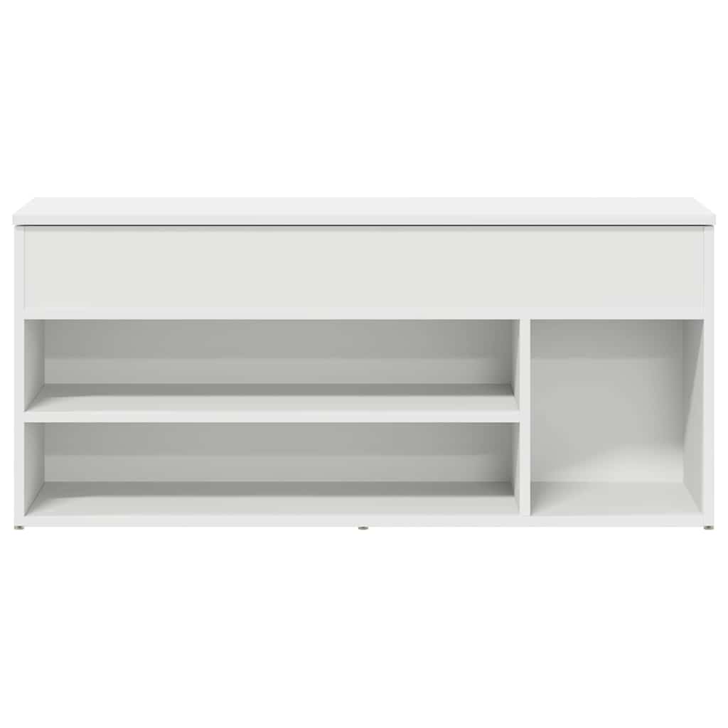 Schuhbank Weiß 102x30,5x45 cm Holzwerkstoff