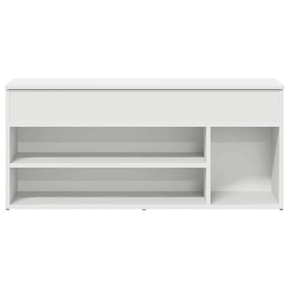 Schuhbank Weiß 102x30,5x45 cm Holzwerkstoff