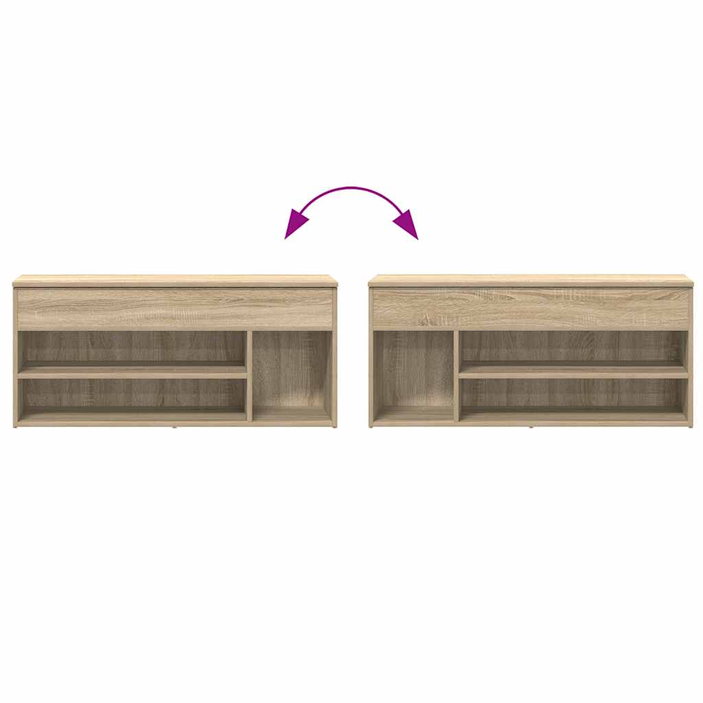 Schuhbank Sonoma-Eiche 102x30,5x45 cm Holzwerkstoff