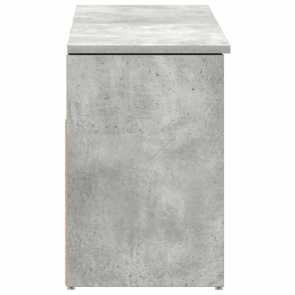 Schuhbank Betongrau 102x30,5x45 cm Holzwerkstoff