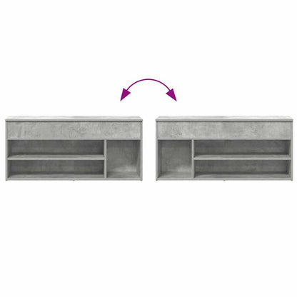 Schuhbank Betongrau 102x30,5x45 cm Holzwerkstoff