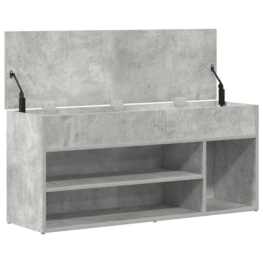 Schuhbank Betongrau 102x30,5x45 cm Holzwerkstoff