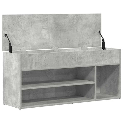Schuhbank Betongrau 102x30,5x45 cm Holzwerkstoff