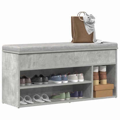 Schuhbank Betongrau 102x30,5x45 cm Holzwerkstoff