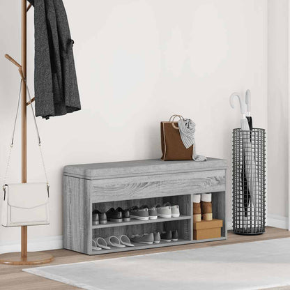 Schuhbank Grau Sonoma 102x30,5x45 cm Holzwerkstoff