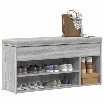 Schuhbank Grau Sonoma 102x30,5x45 cm Holzwerkstoff