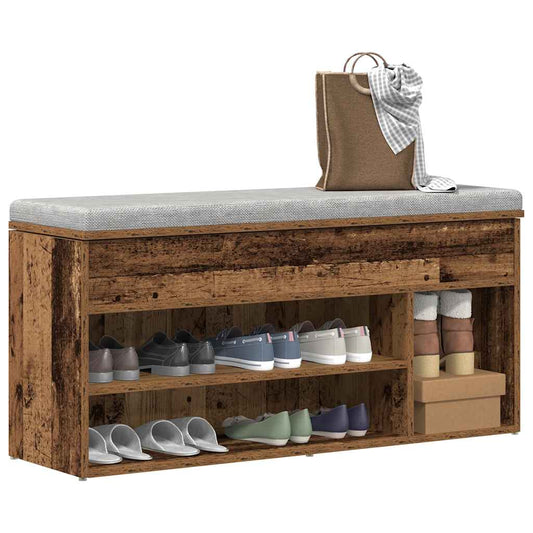 Schuhbank Altholz-Optik 102x30,5x45 cm Holzwerkstoff