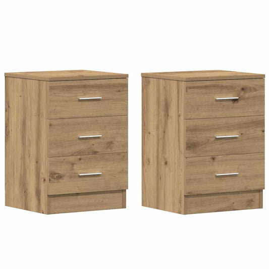 Nachttische 2 Stk. Artisan-Eiche 38x35x55 cm Holzwerkstoff