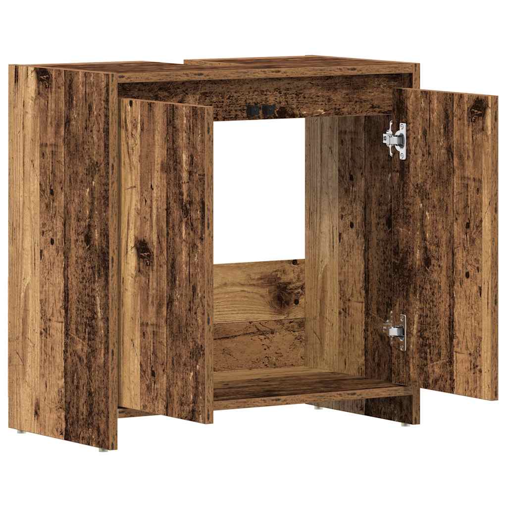 Håndvaskskab gammelt trælook 60x33x60 cm træmateriale