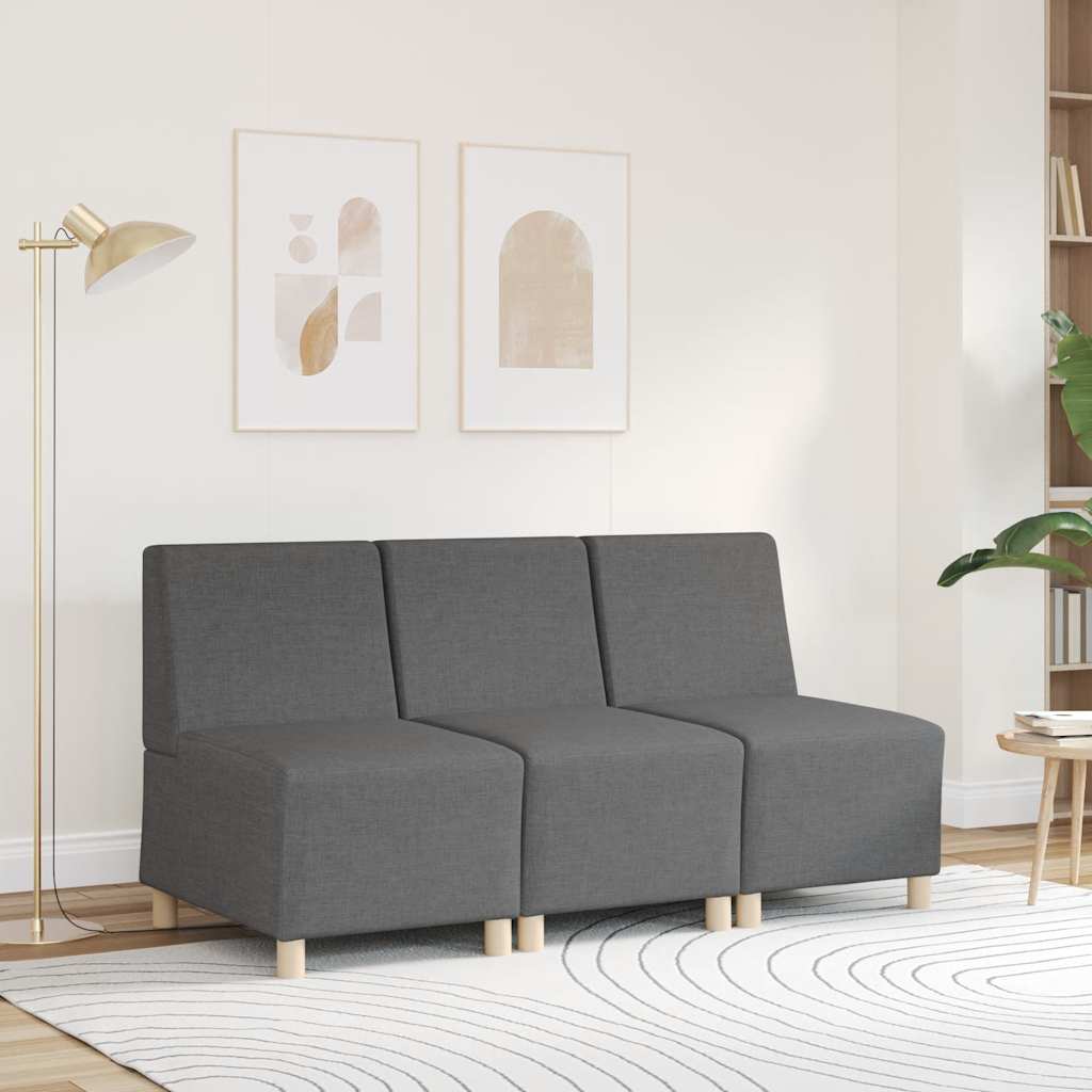 Sofa-Stuhl ohne Armlehnen Dunkelgrau 55 cm Stoff