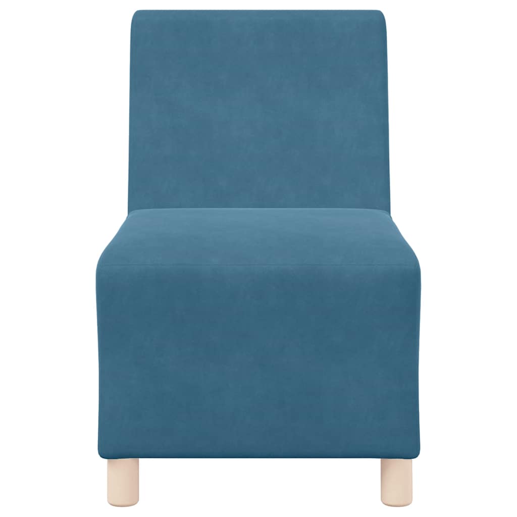 Sofa-Stuhl ohne Armlehnen Blau 55 cm Samt