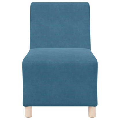 Sofa-Stuhl ohne Armlehnen Blau 55 cm Samt
