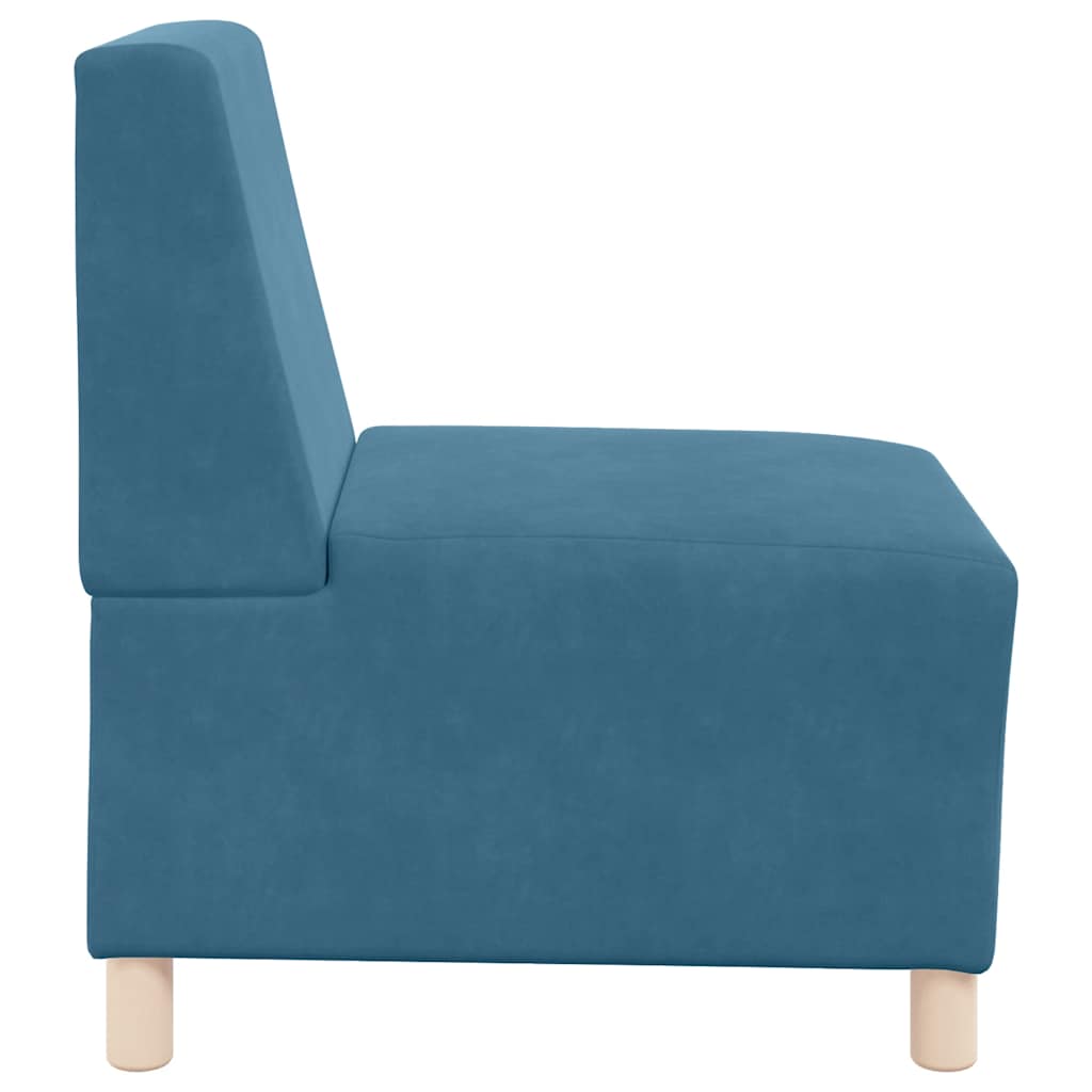 Sofa-Stuhl ohne Armlehnen Blau 55 cm Samt