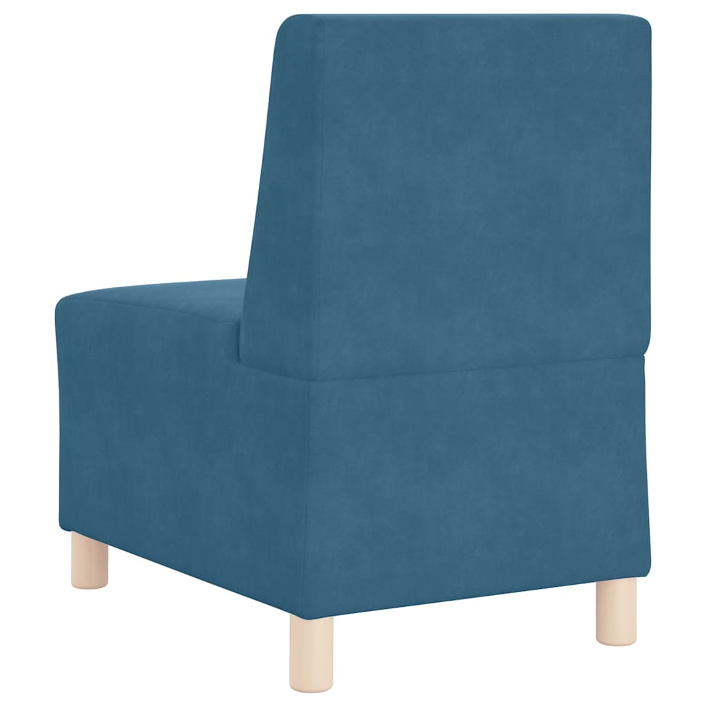 Sofa-Stuhl ohne Armlehnen Blau 55 cm Samt