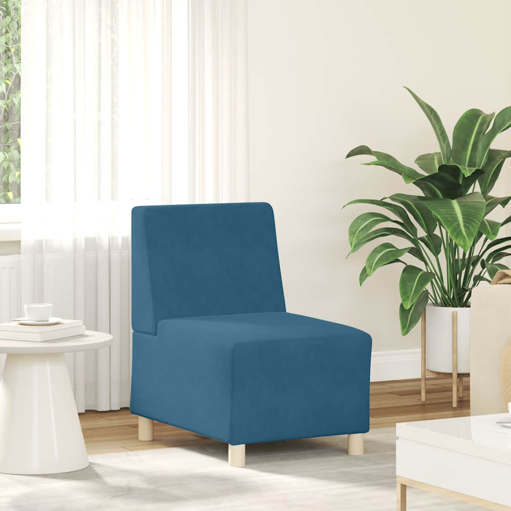 Sofa-Stuhl ohne Armlehnen Blau 55 cm Samt
