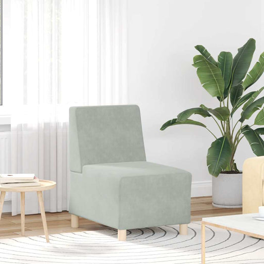 Sofa-Stuhl ohne Armlehnen Hellgrau 55 cm Samt