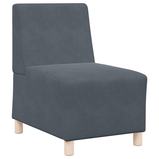 Sofa-Stuhl ohne Armlehnen Dunkelgrau 55 cm Samt