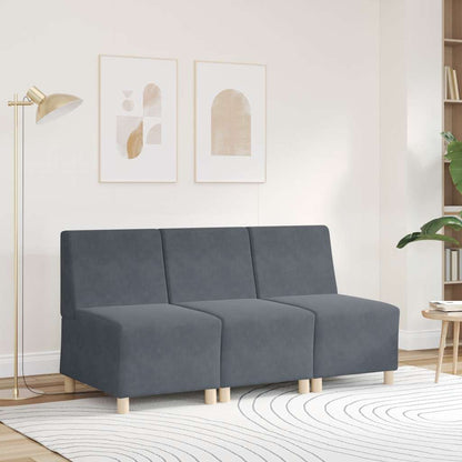 Sofa-Stuhl ohne Armlehnen Dunkelgrau 55 cm Samt
