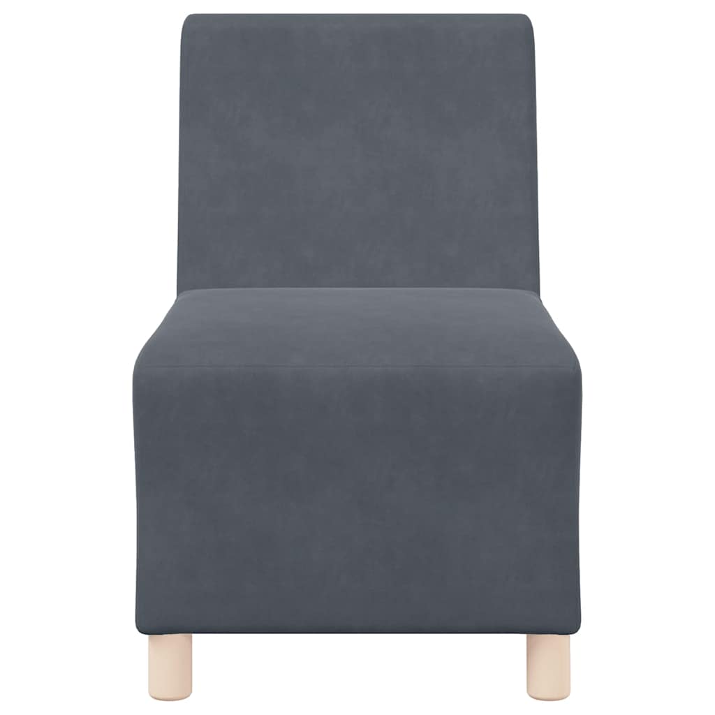 Sofa-Stuhl ohne Armlehnen Dunkelgrau 55 cm Samt
