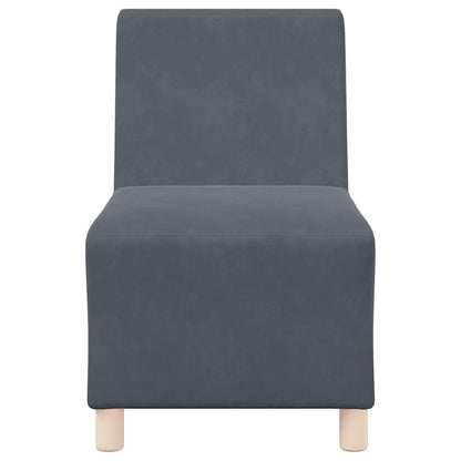 Sofa-Stuhl ohne Armlehnen Dunkelgrau 55 cm Samt