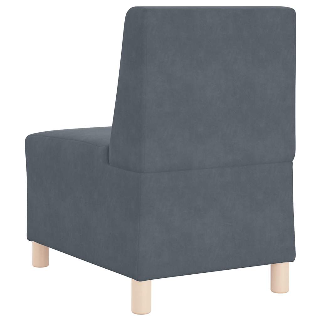 Sofa-Stuhl ohne Armlehnen Dunkelgrau 55 cm Samt