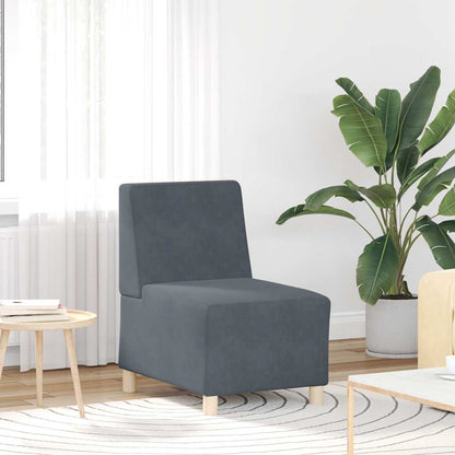 Sofa-Stuhl ohne Armlehnen Dunkelgrau 55 cm Samt