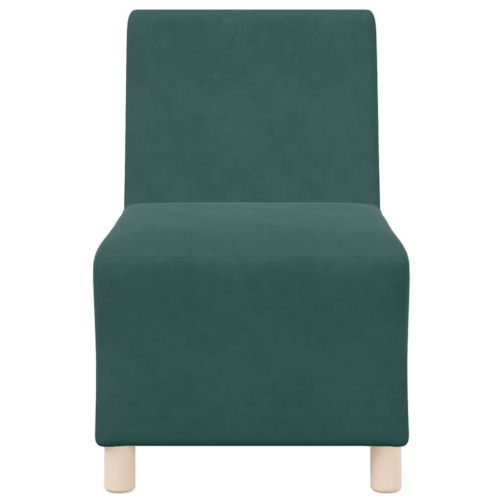 Sofa-Stuhl ohne Armlehnen Dunkelgrün 55 cm Samt