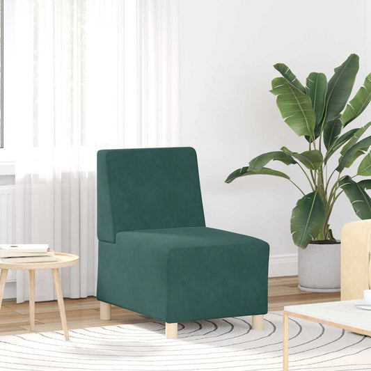 Sofa-Stuhl ohne Armlehnen Dunkelgrün 55 cm Samt