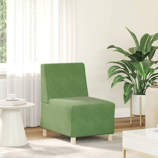 Sofa-Stuhl ohne Armlehnen Hellgrün 55 cm Samt