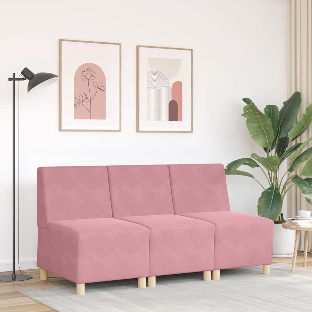 Sofa-Stuhl ohne Armlehnen Rosa 55 cm Samt