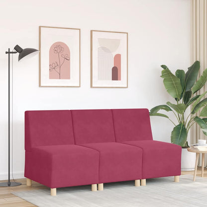 Sofa-Stuhl ohne Armlehnen Weinrot 55 cm Samt