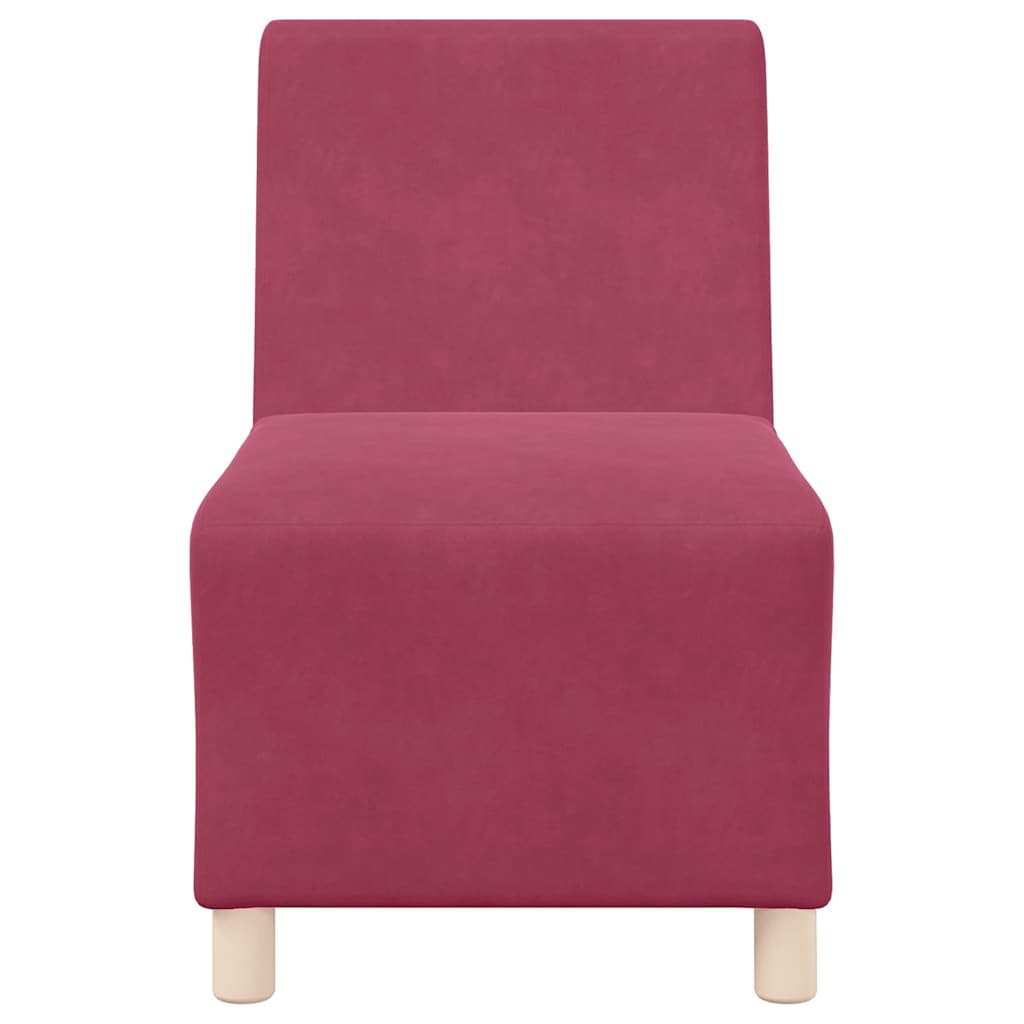 Sofa-Stuhl ohne Armlehnen Weinrot 55 cm Samt
